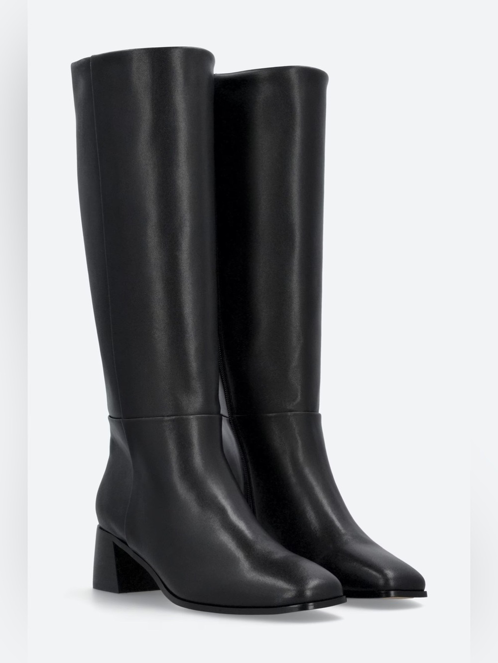 VIOLET & RED Black Mindy Leather Tall Boot
